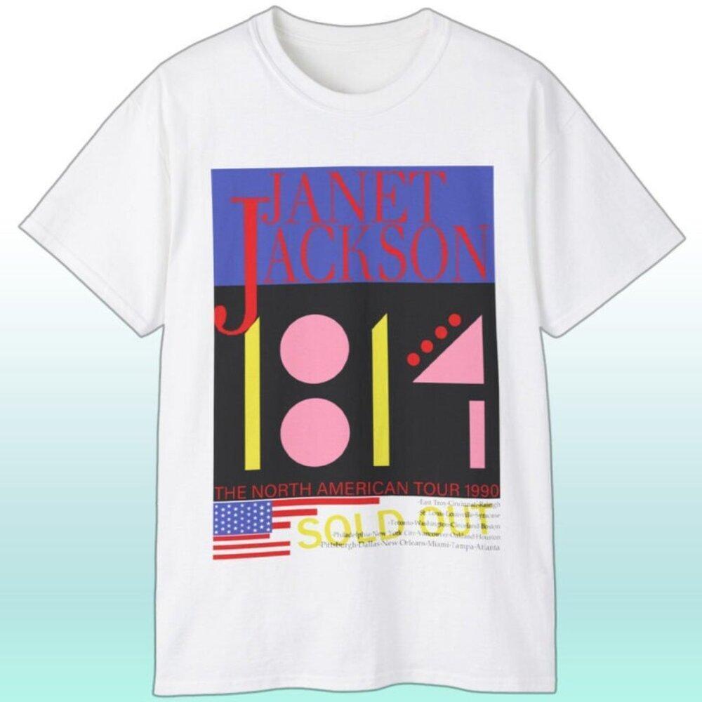 Janet Jackson 1990 North American Tour Graphic Tee Classic Music Concert Shirt